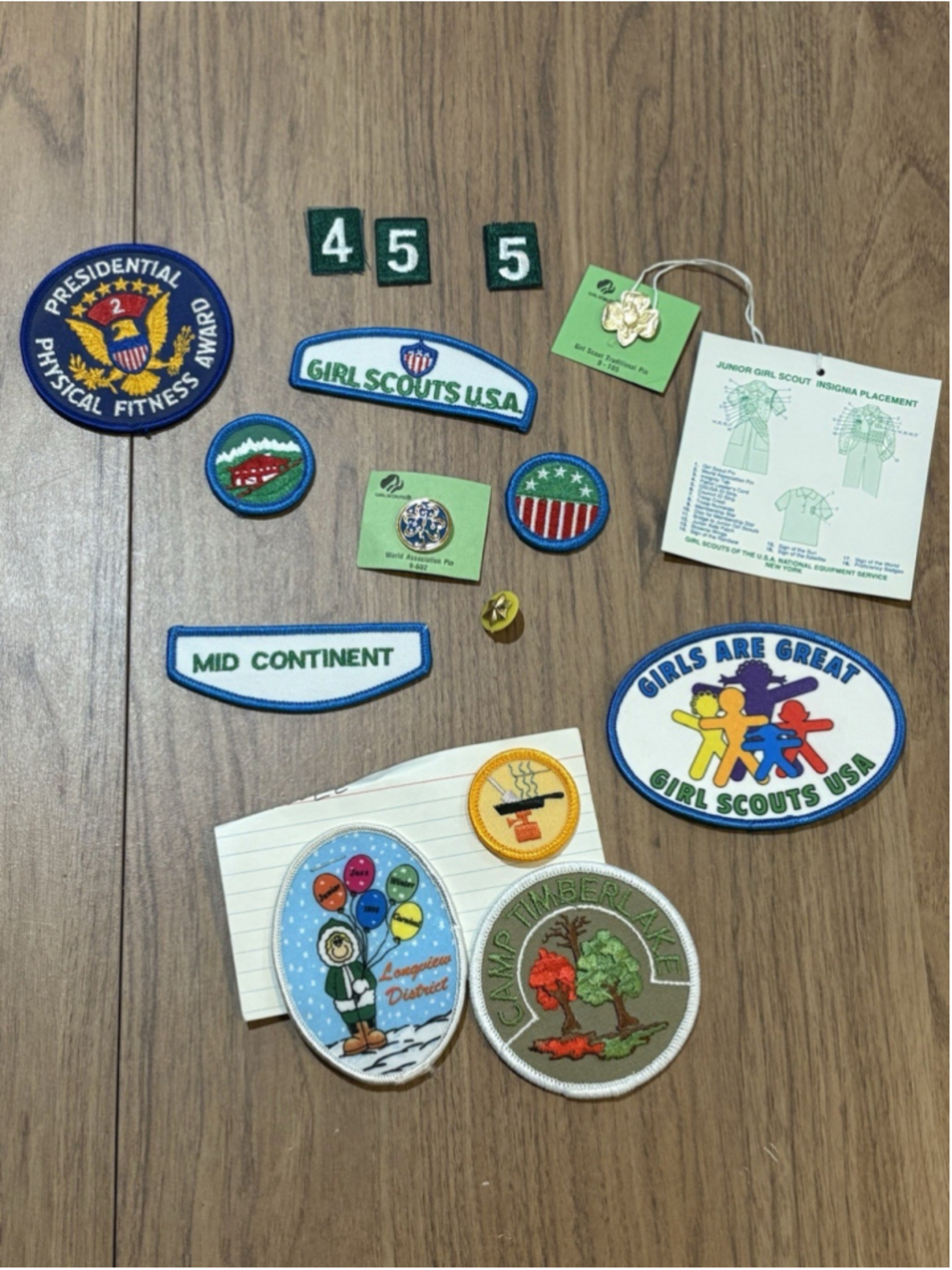 Vintage Girl Scout Patch Lot Mid-Continent Camp Timberlake Girls Are Great